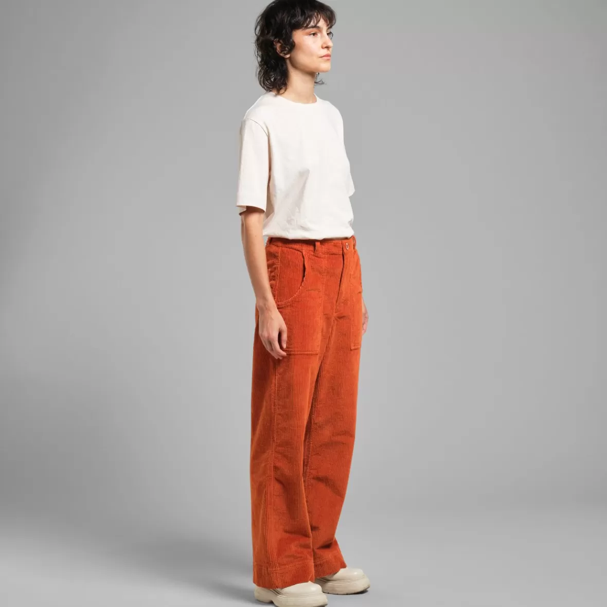 Pants | DEDICATED Workwear Pants Vara Corduroy Cinnamon Orange