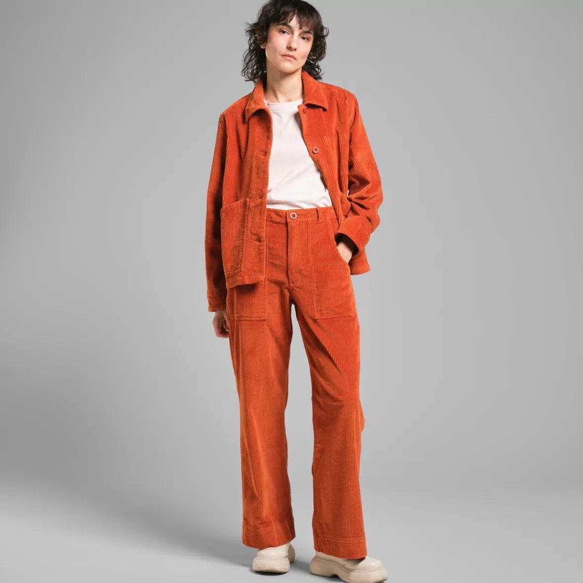 Pants | DEDICATED Workwear Pants Vara Corduroy Cinnamon Orange