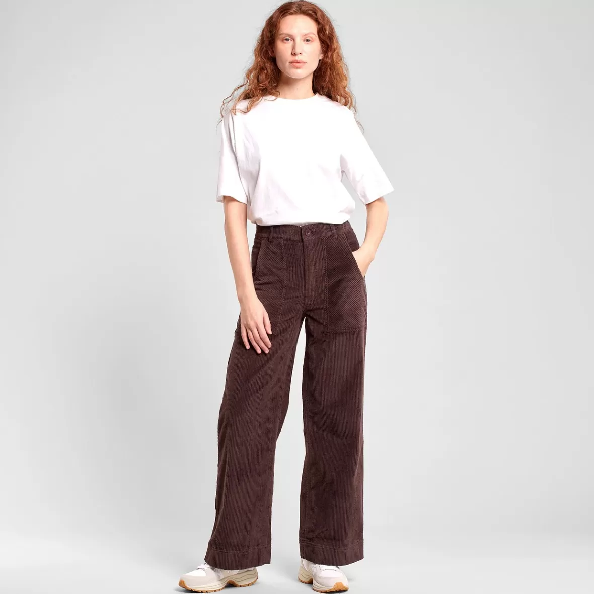 Pants | DEDICATED Workwear Pants Vara Corduroy Coffee Brown