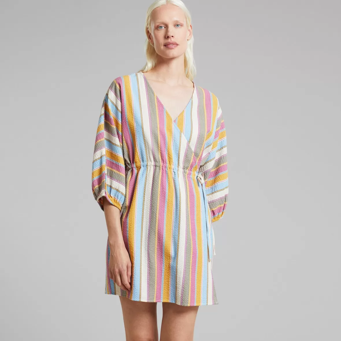 Dresses | DEDICATED Wrap Dress Ugglan Club Stripe Multi Color
