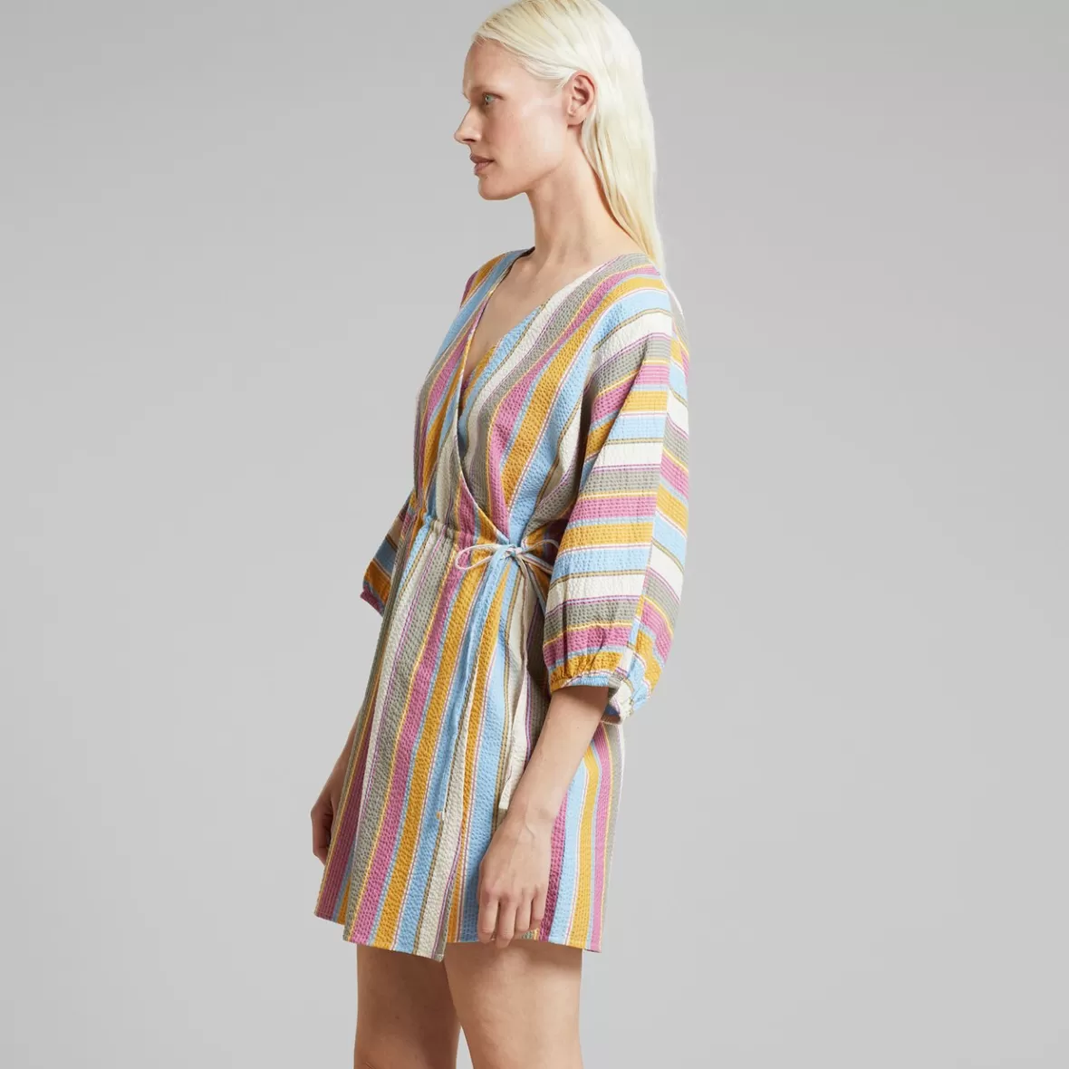 Dresses | DEDICATED Wrap Dress Ugglan Club Stripe Multi Color