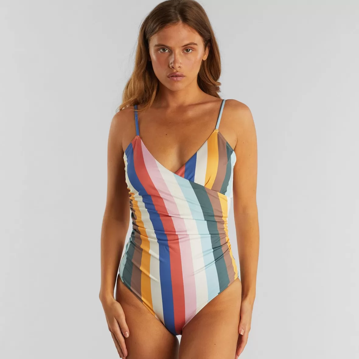 Swimwear | DEDICATED Wrap Swimsuit Klinte Stripes Multi Color